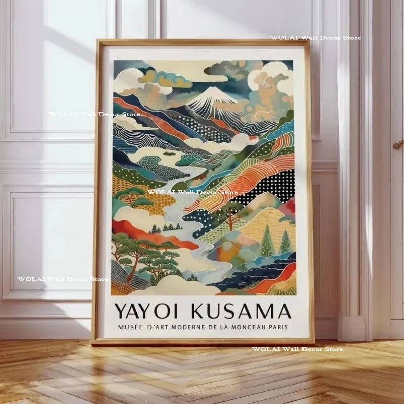 Yayoi Kusama Koi Fish Jellyfish Animal Canvas Prints Japanese Hokusai Giant Wave Wall Art Posters for Living Room Home Decor