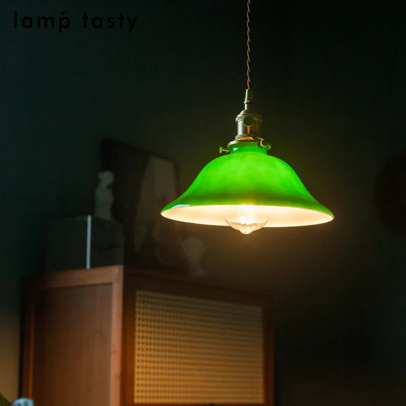 Decorbites™ Grüne Glas-LED-Hängeleuchte für Heimdekoration & Restaurant Vintage-Beleuchtung