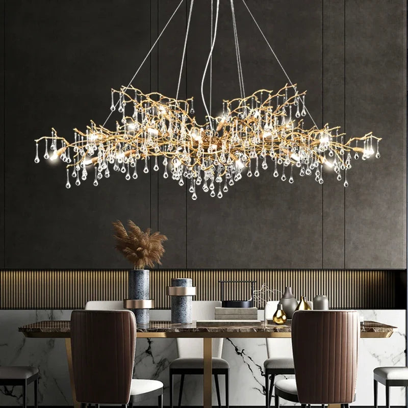 Gold Crystal Villa Chandelier 260x80x70cm