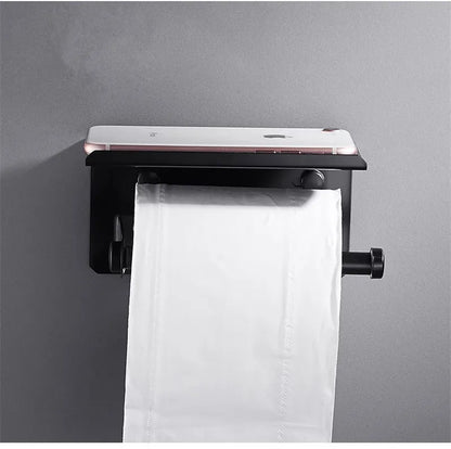 Decorbites™ Schwarzer Geätzter Aluminium-Bad-Toilettenpapierhalter Toilettenpapierrollenhalter