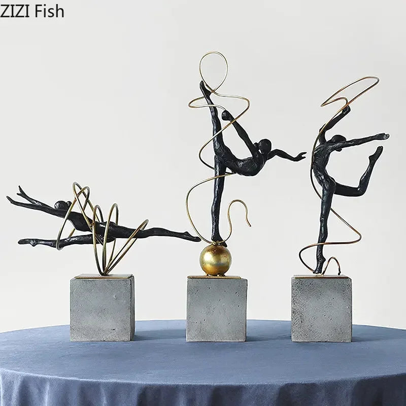 Decorbites™ Gymnastik-Figuren-Statue Harz-Skulptur Raumdekoration Abstrakte Athleten-Ästhetik
