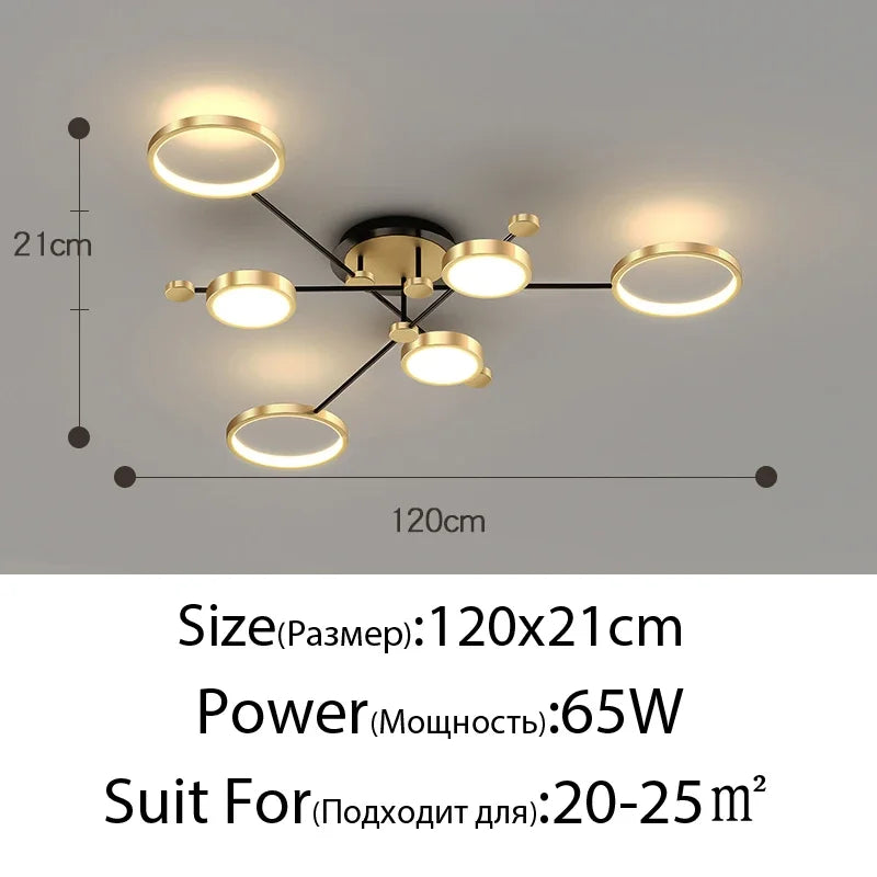 Decorbites™ Elegante Mehrkopf-Gold-LED-Deckenleuchte für Wohnzimmer & Schlafzimmer