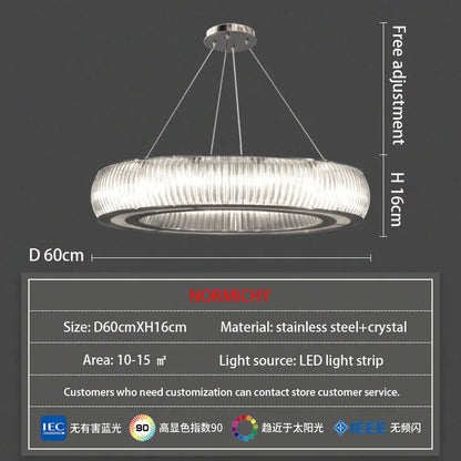 DecorBites™ Crystal LED Ceiling Pendant Chandelier for Modern Luxury Living Room Décor