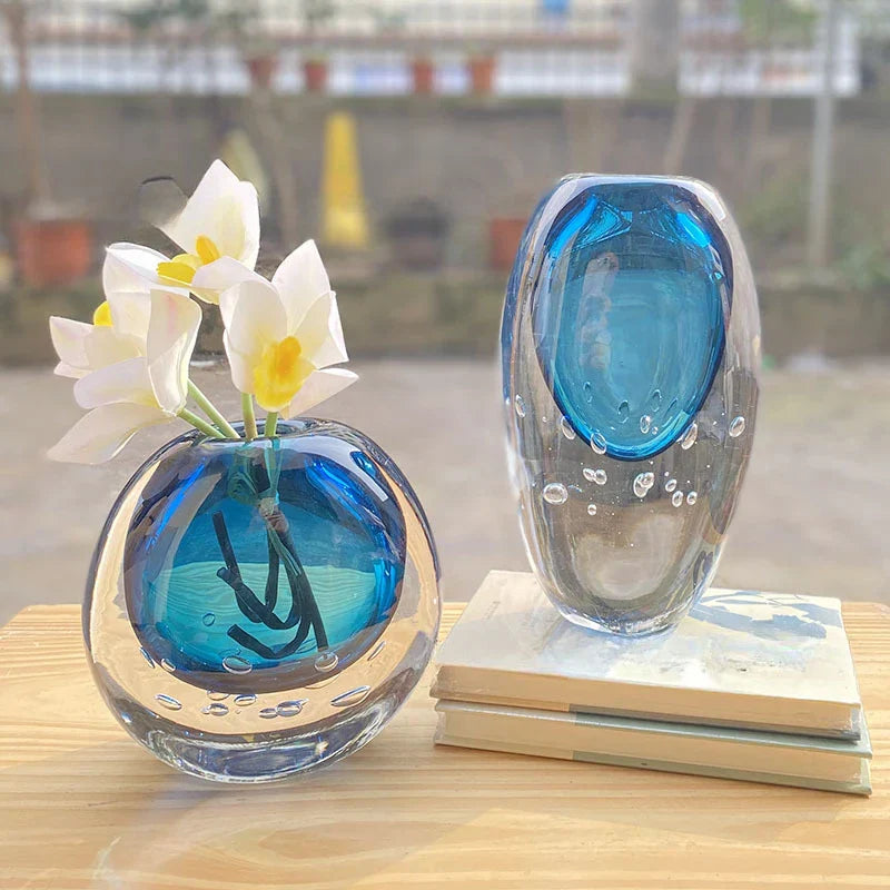 DecorBites™ Crystal Glass Vase Terrarium Flower Pot for Home Decoration