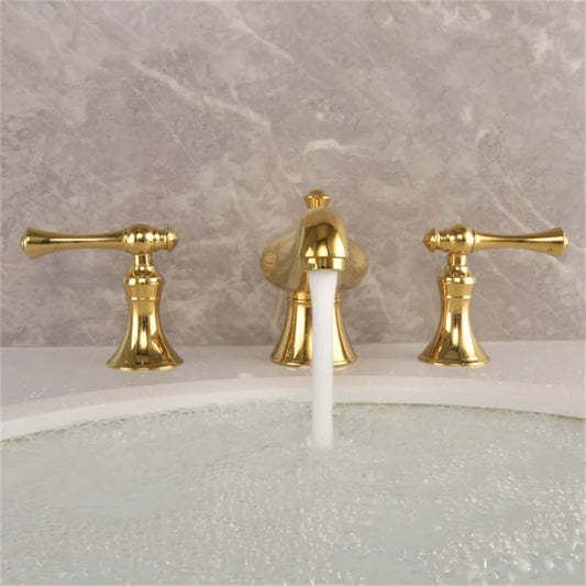 Decorbites™ Gold Wandmontage-Waschbeckenarmatur mit Wasserfall-Design