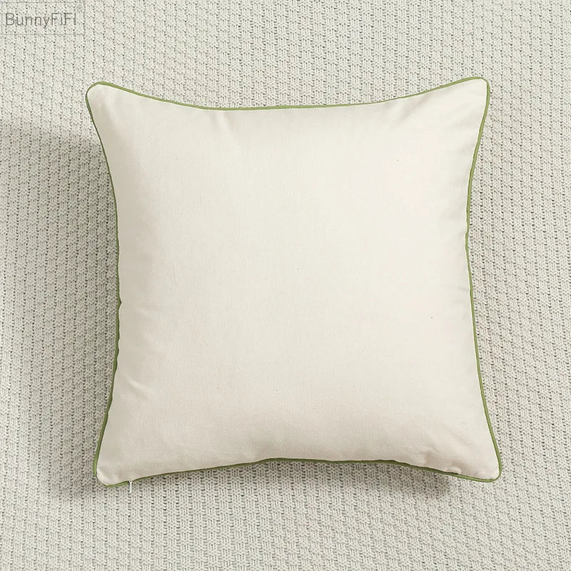 Decorbites™ Daisy Floral Grüne Blätter Stickerei Kissenbezug für Wohnzimmer Schlafzimmer