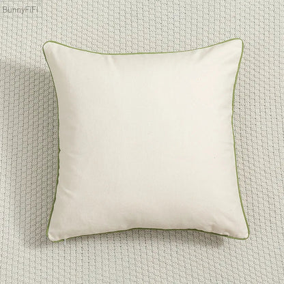 Decorbites™ Daisy Floral Grüne Blätter Stickerei Kissenbezug für Wohnzimmer Schlafzimmer
