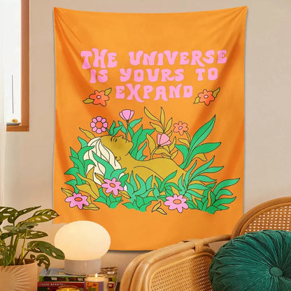 DecorBites™ Abstract Landscape Flower Tapestry Wall Hanging for Home and Dorm Room Decor