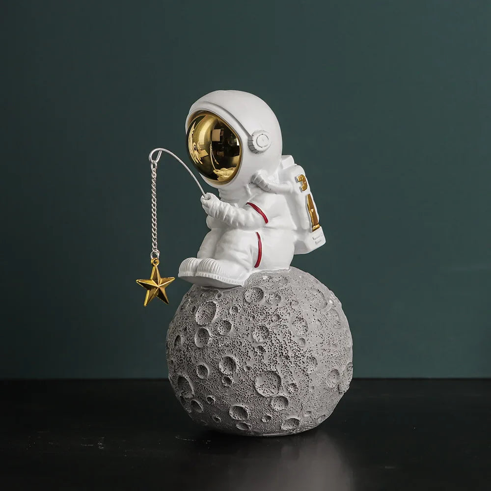Decorbites™ elektrovergoldete goldene Astronauten-Figuren, kreative Wohnraumdekoration & Geschenke