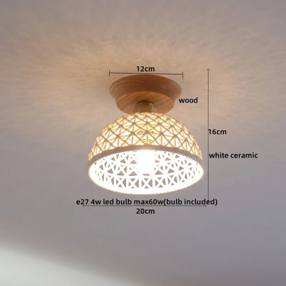 DecorBites™ Glass Wood LED Ceiling Light Modern Ceiling Lamp