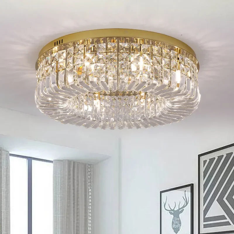 Decorbites™ Kristall-Gold-Deckenleuchte für Esszimmer, LED-Kronleuchter zur Dekoration des Wohnzimmers