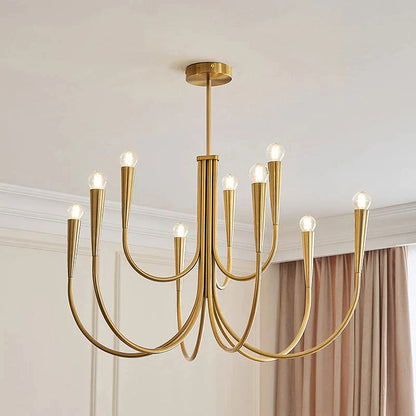Decorbites™ Goldene Kronleuchter: Moderne nordische Metall-LED-Beleuchtung für Wohnzimmer, Küche und Restaurant