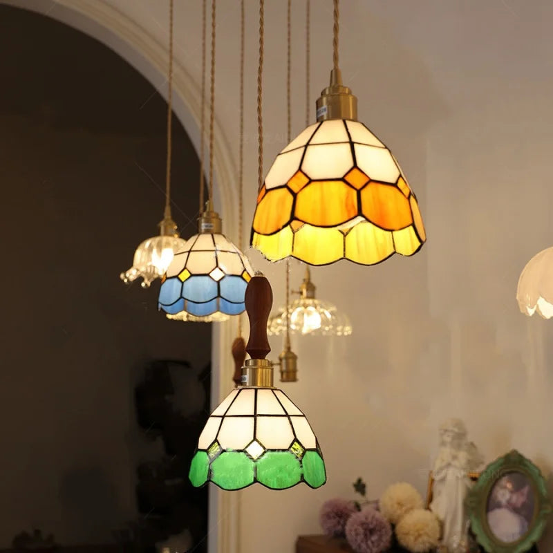 Decorbites™ Glas-LED-Hängeleuchte im Tiffany-Stil, handgenäht, für Esszimmerbeleuchtung