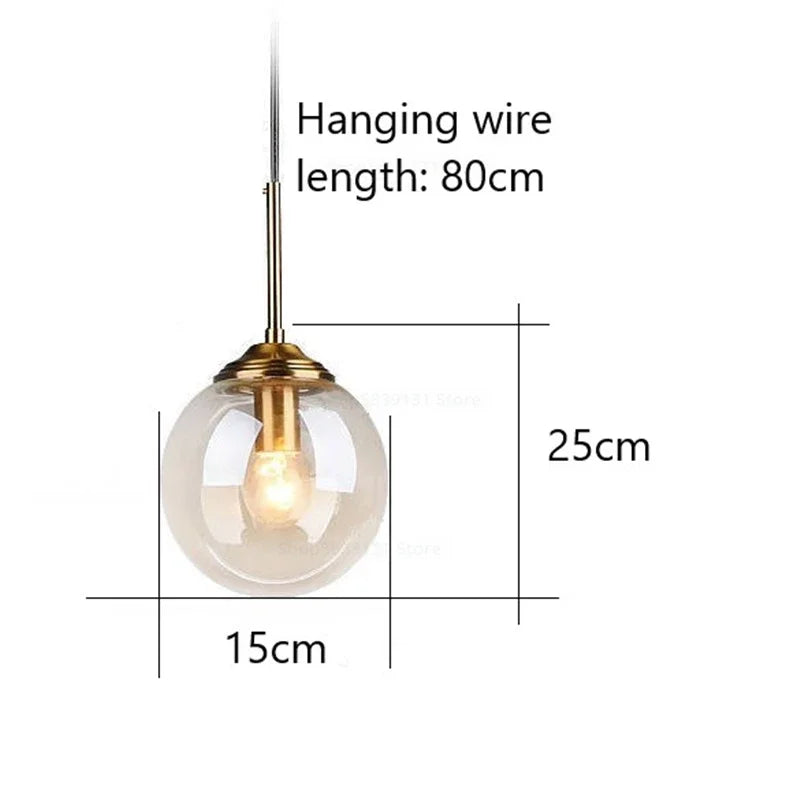 Decorbites™ Graue Glasball-Hängeleuchten Vintage-Spiegel Schlafzimmer Wohnzimmer Dekoration