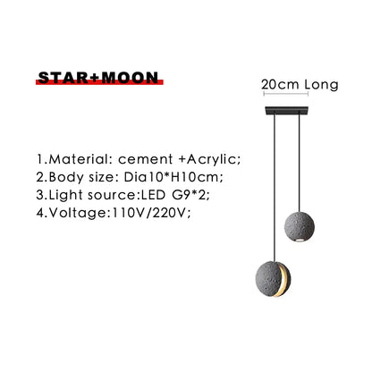 Decorbites™ Industrielle Zement-Pendantleuchten - Retro Mond-Stern-Kronleuchter-Armatur