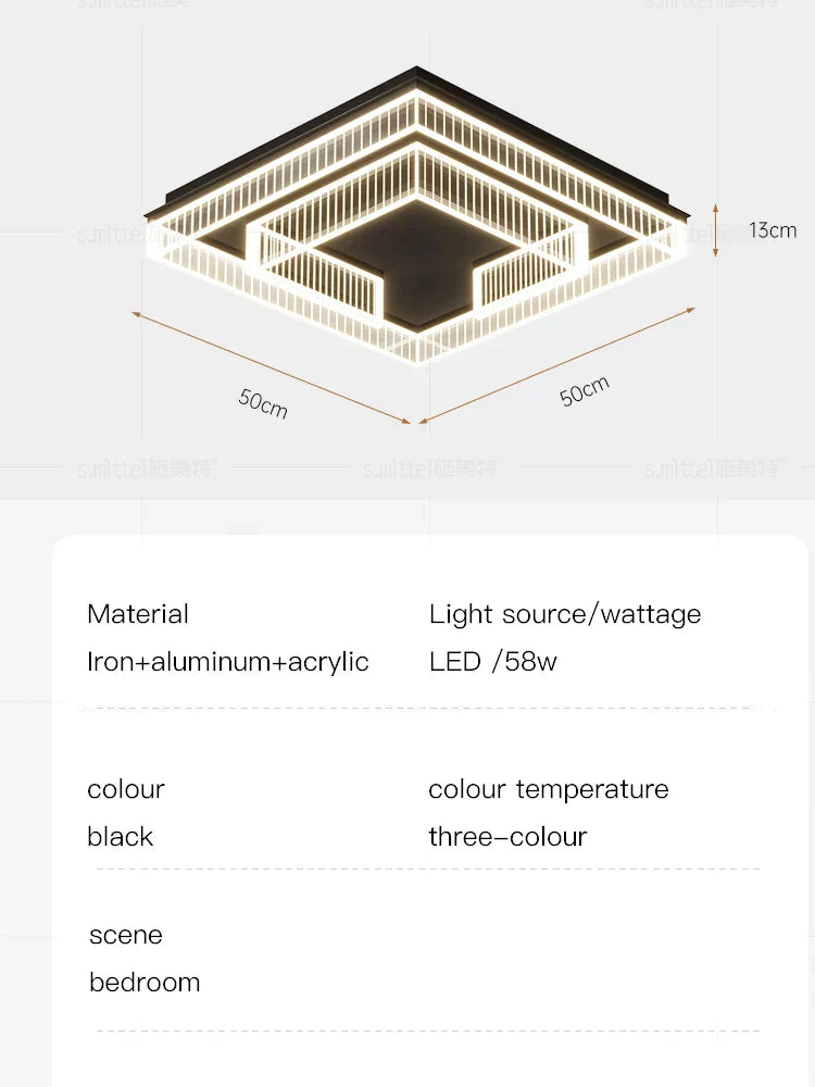 Decorbites™ LED Schwarz Kronleuchter Acryl Deckenlampe: Moderne Luxusbeleuchtung für Zuhause & Büro