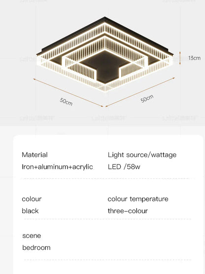 Decorbites™ LED Schwarz Kronleuchter Acryl Deckenlampe: Moderne Luxusbeleuchtung für Zuhause & Büro
