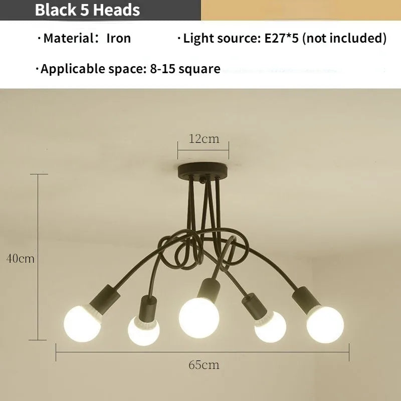 Gold Black Sputnik Chandelier