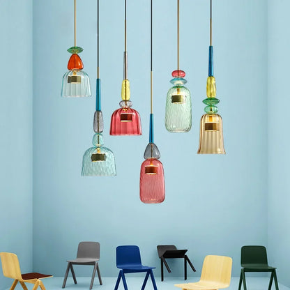 Decorbites™ Glas-Nachttischleuchte: Moderner farbenfroher Kronleuchter für Küche, Kaffeebereich und Schlafzimmer
