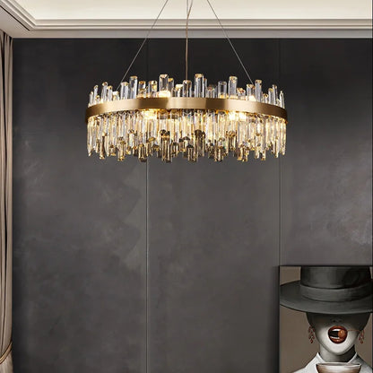 DecorBites™ Crystal LED Oval Chandelier for Dining Room Lighting