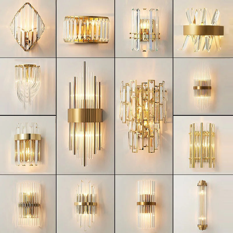 Decorbites™ Goldene Kristall-LED-Wandleuchten für die Schlafzimmerdekoration