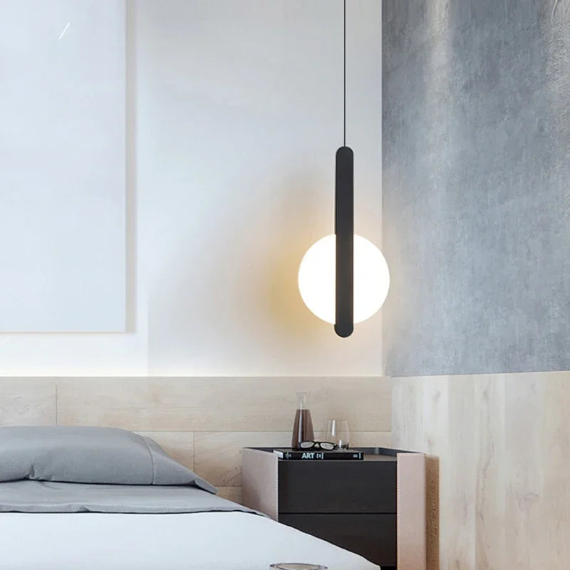 Modern Metal LED Pendant Light in Black or White