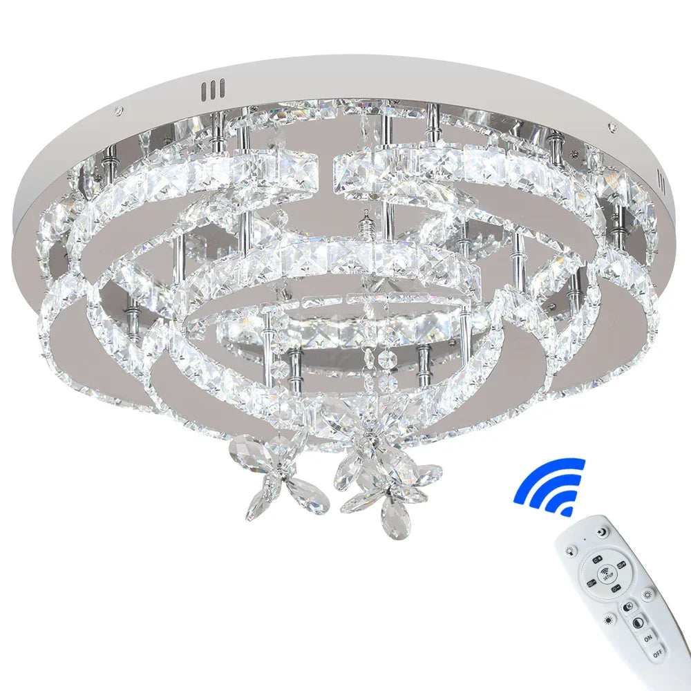 Decorbites™ Kristall-Regentropfen-Blumen-Fernbedienungs-LED-Kronleuchter-Deckenleuchte für das Wohnzimmer
