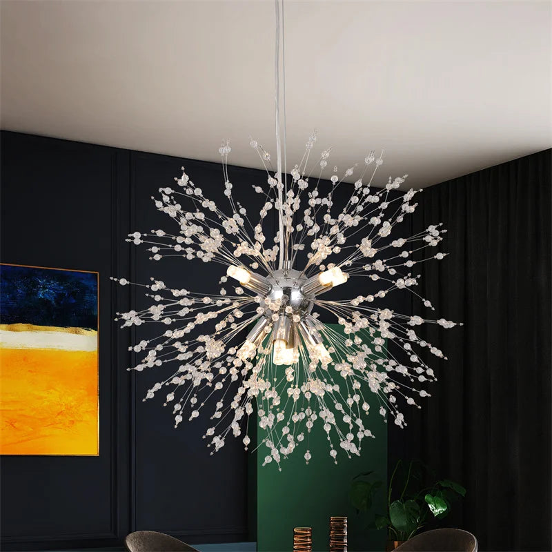 Decorbites™ Dandelion-Kronleuchter 8-Licht-Sputnik-Pendantleuchte Gold/Silber Wohnzimmerarmatur
