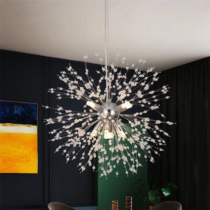 Decorbites™ Dandelion-Kronleuchter 8-Licht-Sputnik-Pendantleuchte Gold/Silber Wohnzimmerarmatur