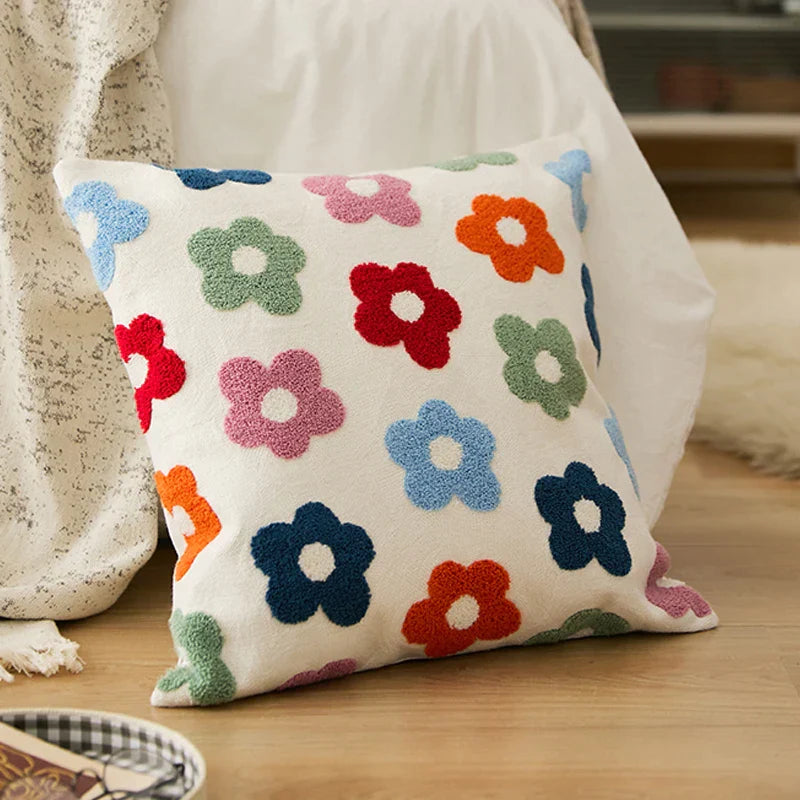 Decorbites™ Bestickte Gänseblümchen-Pusteblume Kissenbezug 45x45 cm für Sofa Bett Stuhl Wohnzimmer