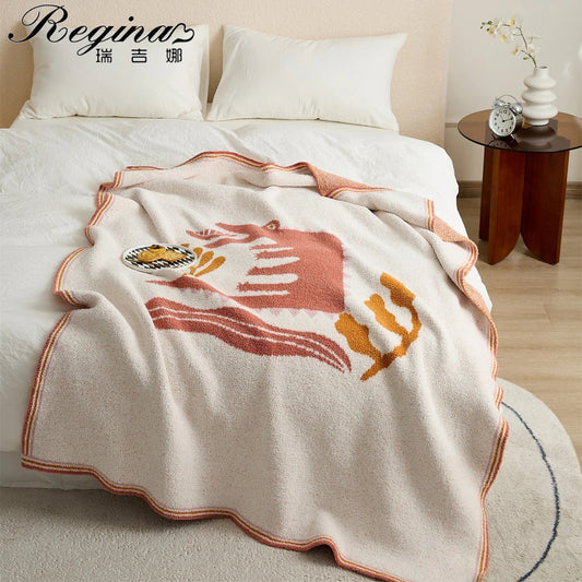 Decorbites™ Kuscheldecke mit Kawaii-Krokodil-Muster