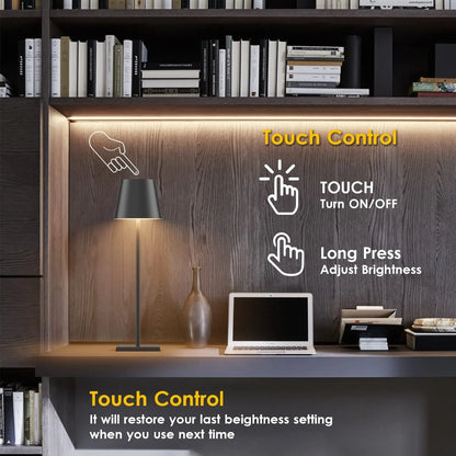 DecorBites™ Cordless LED Mosaic Table Lamp with Wireless Charger and Touch Dimmer