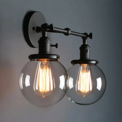 Decorbites™ Doppelt-Kugelkopf-Globus-Glas-Wandleuchte, moderne vintage Innenbeleuchtung