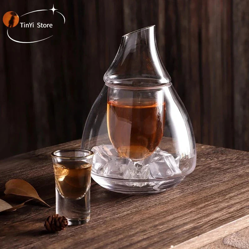Decorbites™ Glas-Wein-Krug Transparenter Sake-Eis-Krug Dekanter Whiskey-Spender
