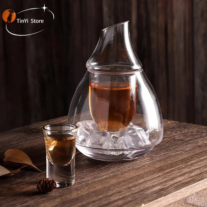 Decorbites™ Glas-Wein-Krug Transparenter Sake-Eis-Krug Dekanter Whiskey-Spender