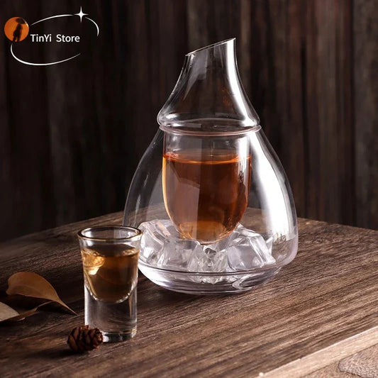 Decorbites™ Glas-Wein-Krug Transparenter Sake-Eis-Krug Dekanter Whiskey-Spender