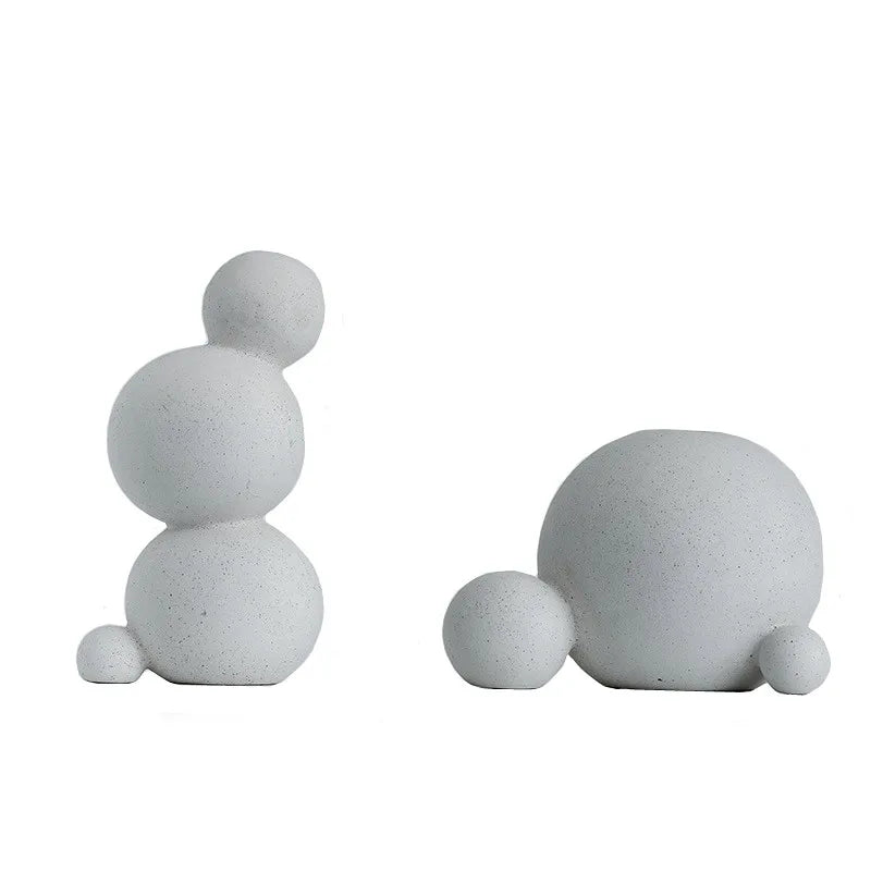 Decorbites™ Geometrische Keramik-Handwerks-Skulptur: Abstraktes kreisförmiges Desktop-Ornament für die Heimdekoration