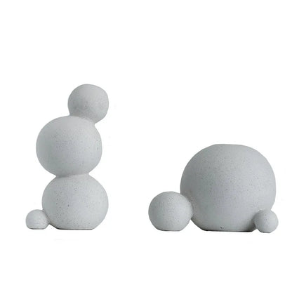 Decorbites™ Geometrische Keramik-Handwerks-Skulptur: Abstraktes kreisförmiges Desktop-Ornament für die Heimdekoration