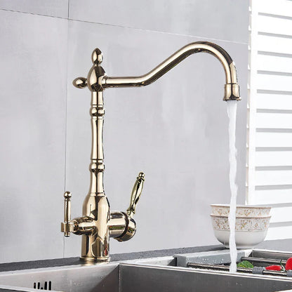 Decorbites™ Doppelauslass-Filterarmatur mit 360°-Drehung zur Küchen-Wasserreinigung