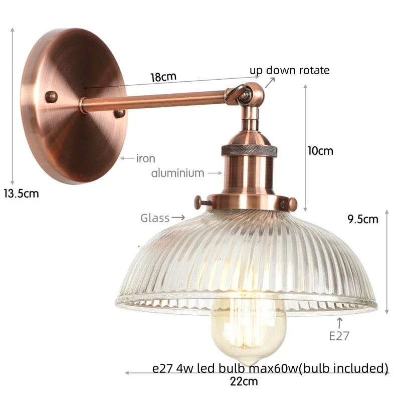 Decorbites™ Klares Glas LED Wandapplikation | Industrielle ländliche Treppenbeleuchtung