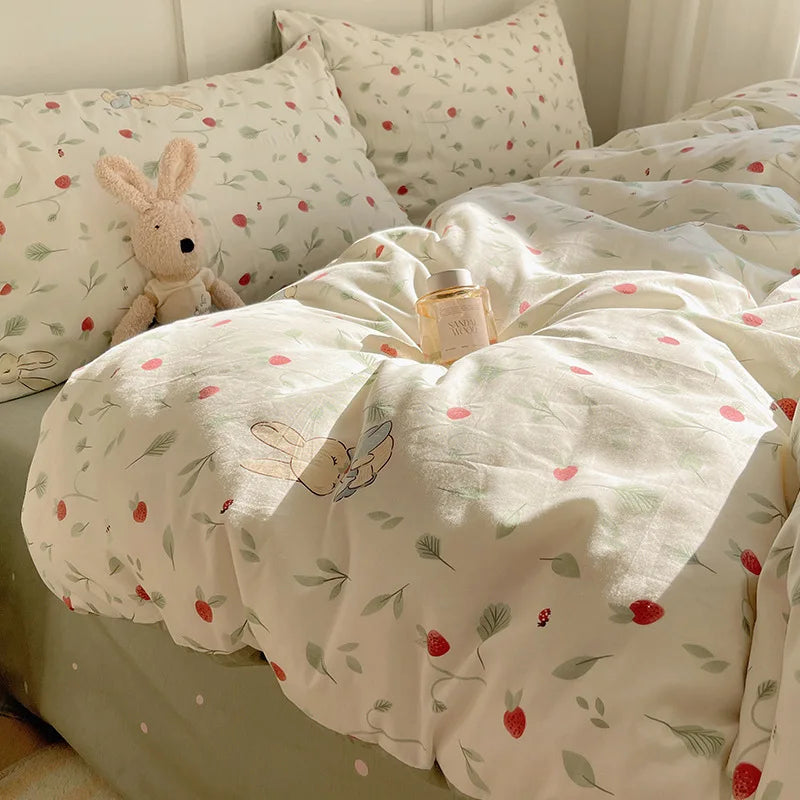 DecorBites™ Cotton Cartoon Printed Bedding Set for All Seasons