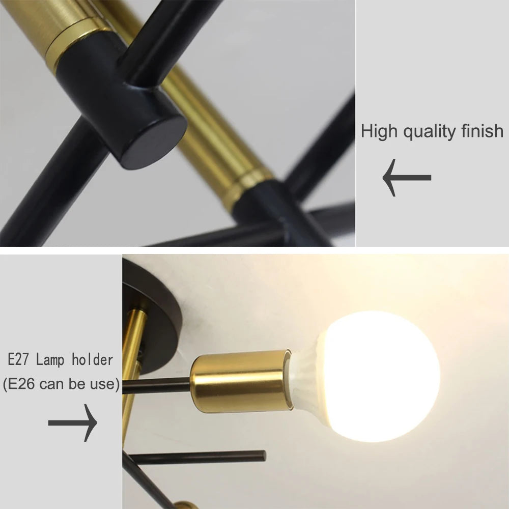 Moderne Industrielle Kronleuchter Deckenleuchte Anhängerlampe 2 Köpfe Schwarz für Wohnzimmer Esszimmer Schlafzimmer Café und Küche