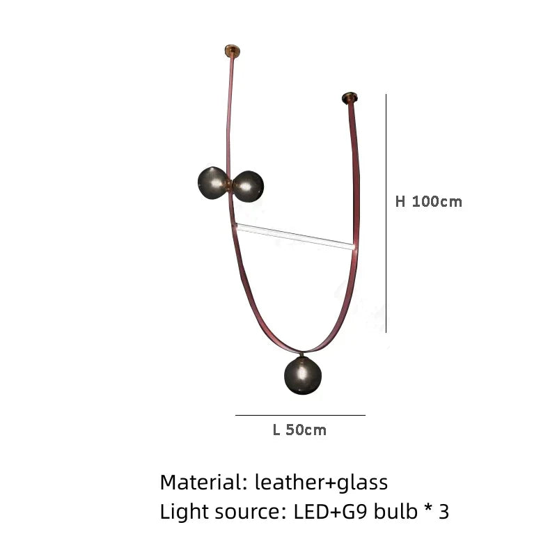 Decorbites™-Leder-Leuchter 2023 LED Minimalistisches Wohnraum-Dekorationsbeleuchtung für das Wohnzimmer