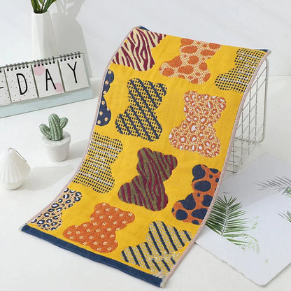Decorbites™ Kinder-Cartoon-Gesichtstücher - Set aus 3 | Katzen-Motiv | 100% Baumwolle | 25*50cm