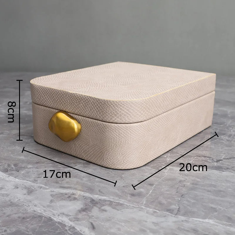 Decorbites™ Leder-Schmuckdose: Stilvolles Dekor und Aufbewahrungsgefäß für den Frisiertisch