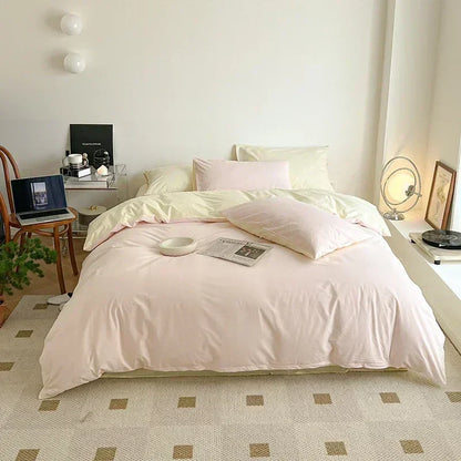 Decorbites™ Baumwoll-Bettwäsche-Set für Queensize-Bett: Bettbezug, Laken, Steppdeckenbezug, Kissenbezüge – Weich & Bequem