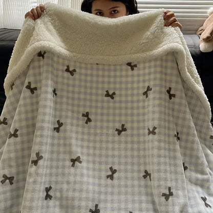 DecorBites™ Cozy Fleece Blanket | Multi-Use Office & Home Shawl | Soft & Warm Blanket