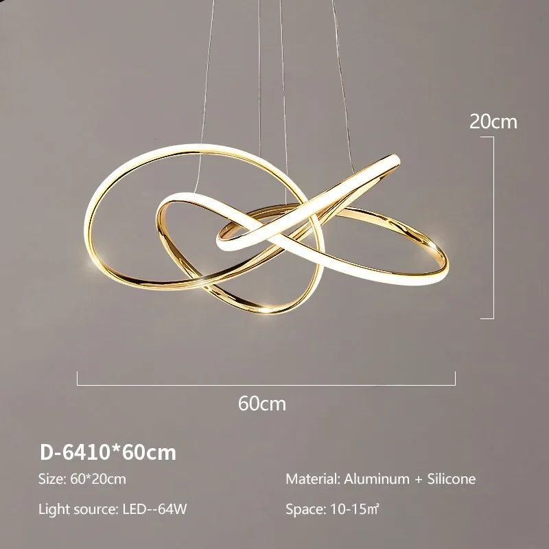DecorBites™ Geometric LED Ceiling Chandelier Artistic Lines Modern Pendant Light