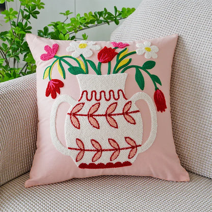 Decorbites™ Grüne Tulpenstickerei Kissenbezug 45X45CM - Sofa Bett Büro Auto Stuhlhülle