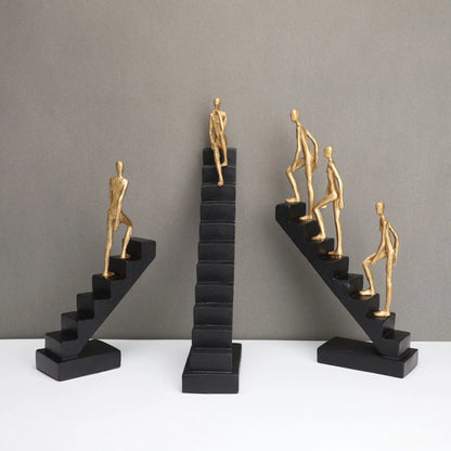 Decorbites™ Goldener Mann-Kletterer-Treppenhaus-Abstrakte-Skulptur-Heimdekoration-Ornamente